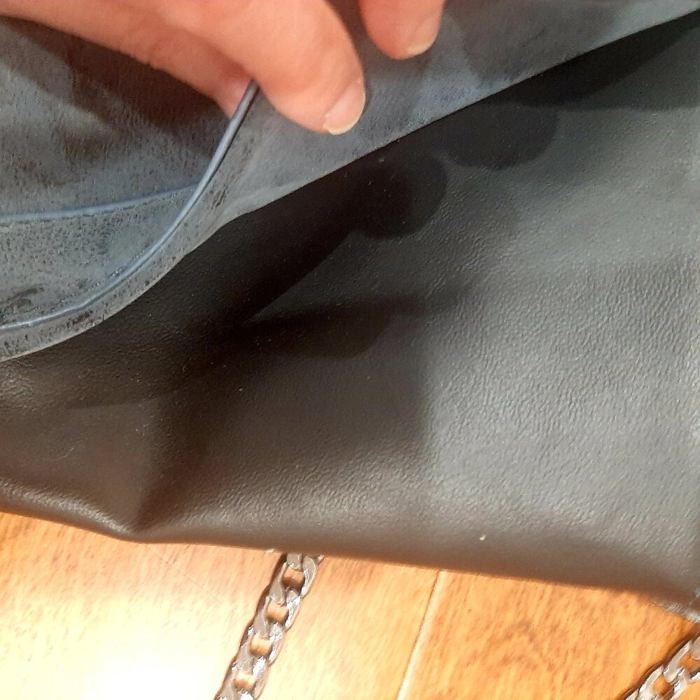 Charcoal minimalist baddie whimsygoth oversized evening bag faux leather - Picture 7 of 15